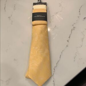 Adolfo Gold Necktie with 2 Free Pocket Squares
